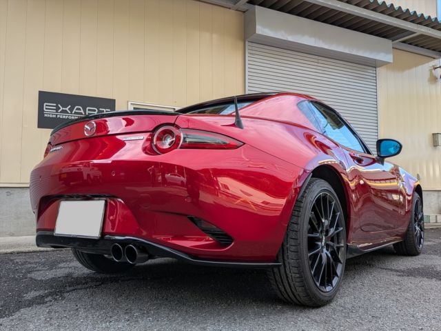 Masterpiece of craftsmanship.
Mazda Roadster RF (NDERE) meets the EXART ONE Exhaust system.

The "Graphite" tail end finish adds a sophisticated touch, blending perfectly with the Soul Red Crystal metallic body. It's not just about the look; the precision TIG welding and optimized piping layout deliver an insane sound that resonates with the driver's soul.

Fabrication life is all about the details. From the perfect centering to the high-performance exhaust flow, we never compromise.

#exart_japan #exart #mazda #mx5 #miata #roadsterrf #ndere